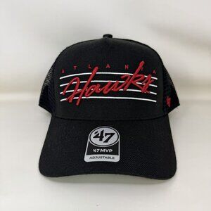 '47 Brand Atlanta Hawks Stitch Snapback Trucker Hat Black